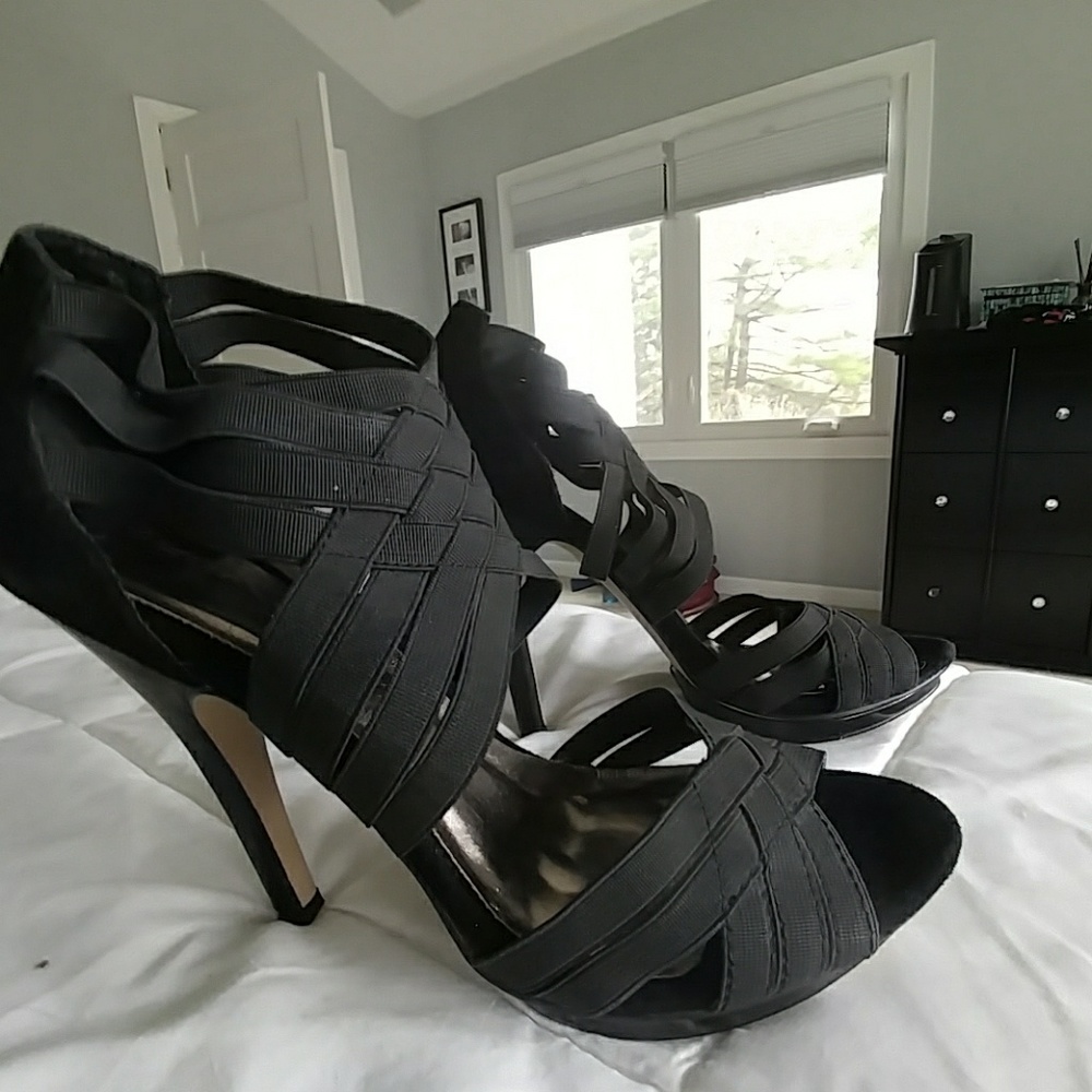 Black stiletto sandal